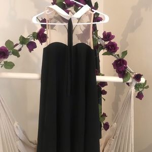 Black dress with mesh top + white collar